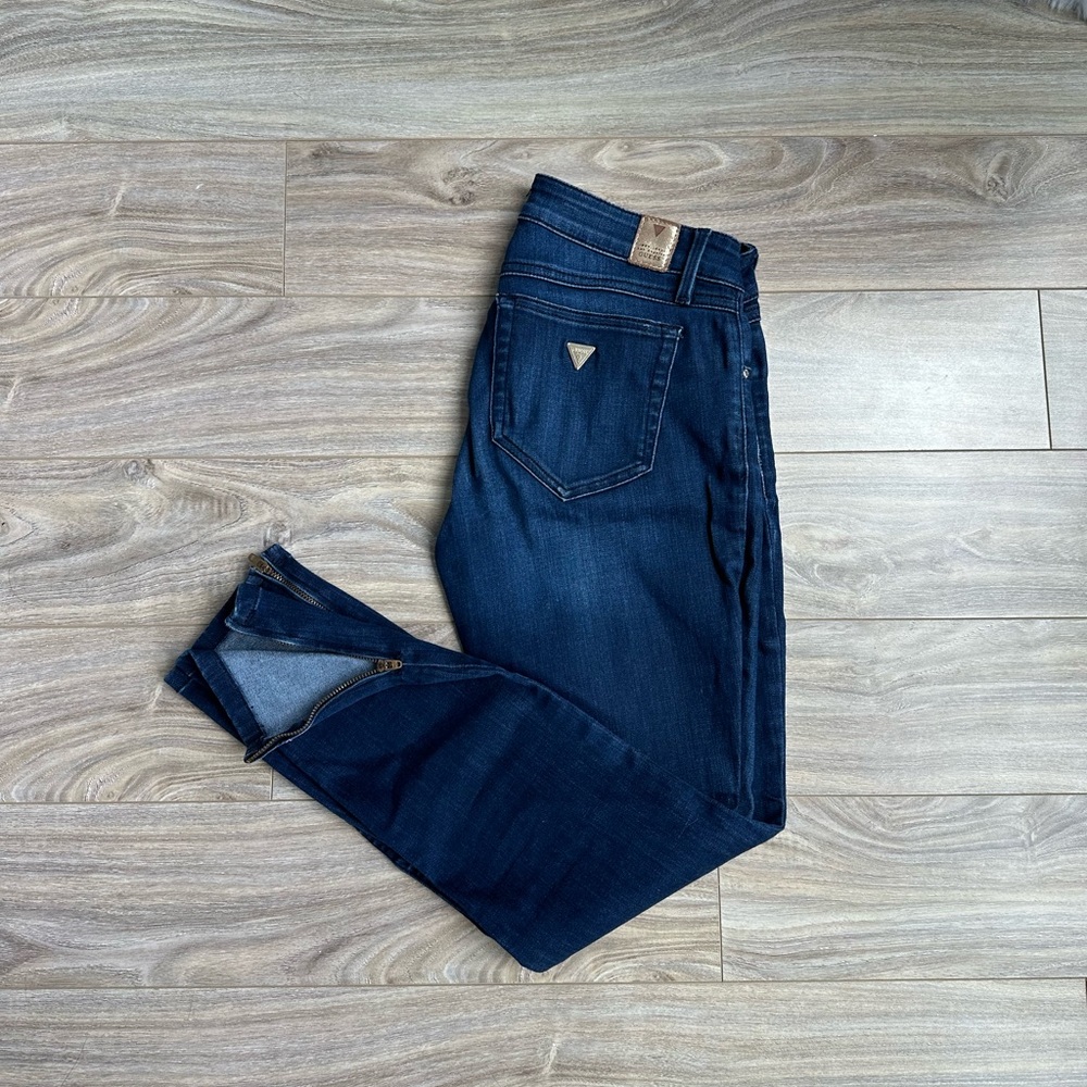 Guess Ankle Zip Marilyn Dark Wash Skinny Jeans